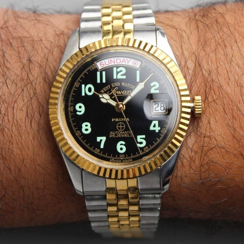 West End Prima ⛑️ Day-Date “Gold Seconds Hand”