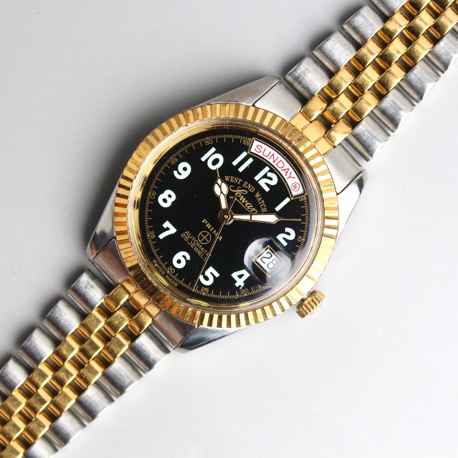 West End Prima ⛑️ Day-Date “Gold Seconds Hand” - Image 2